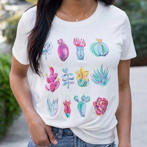 Grace & Lace Perfect Graphic Tee in Succulents (L)